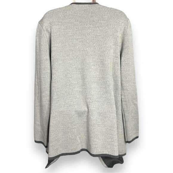 Lineamaglia Two-Tone Gray Draped Cardigan Wool Blend, Women’s Large - Picture 2 of 7